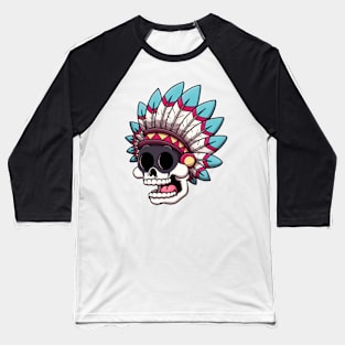 Native American Skull Baseball T-Shirt